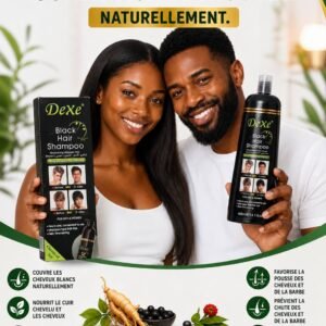 Shampooing Colorant Noir 3-en-1 — Cheveux noirs et brillants